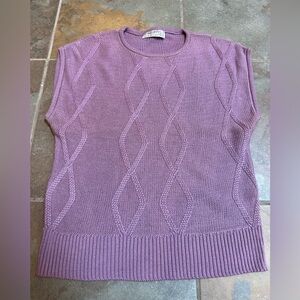 Vintage Jaeger Crew-neck Sweater Vest purple Cotton Blend To Fit /S / 91cm
